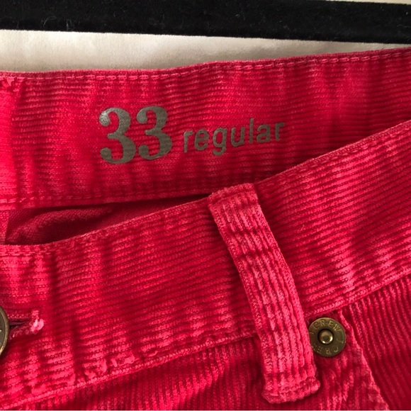Retro J. Crew Red Corduroy Pants Matchstick Slim Fit Low Rise Size 33 - Picture 4 of 6